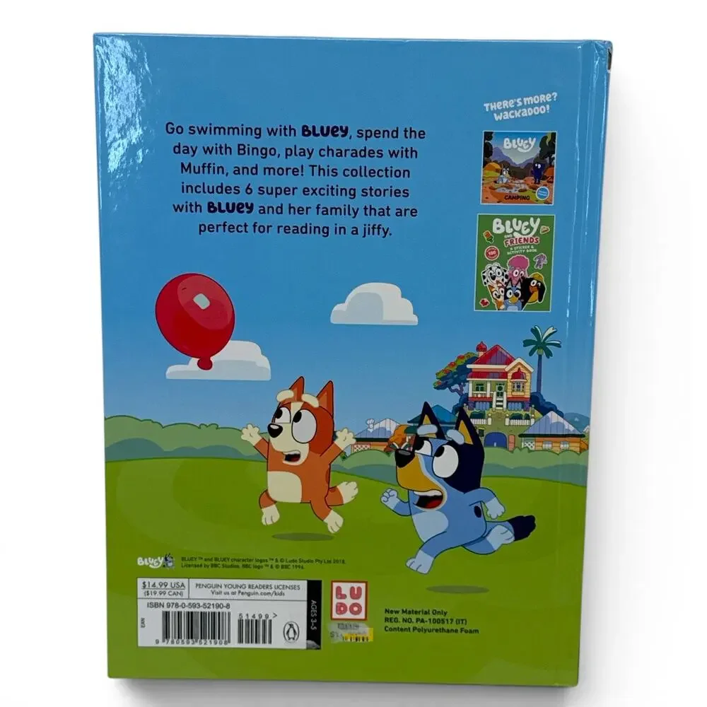 Bluey 5-Minute Stories Hardcover Book 6 Stories in 1 Book Kids Bedtime Reading